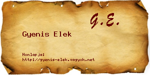 Gyenis Elek névjegykártya